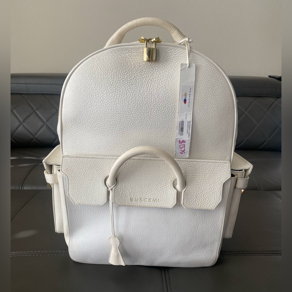 White Buscemi Backpack, New With Tags